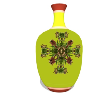 现代印花陶瓷花瓶su模型