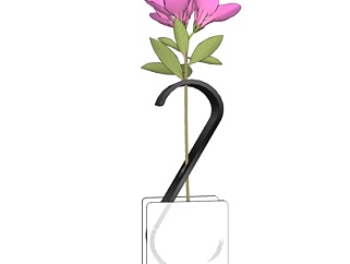 现代花瓶花卉摆件su模型