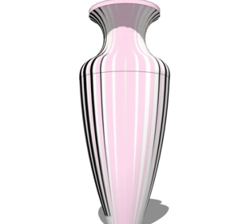 现代条形陶瓷花瓶su模型