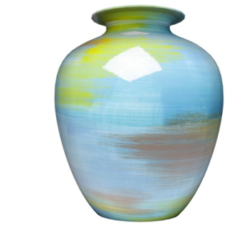 现代蓝色陶瓷器皿su模型