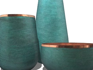 现代陶瓷瓷罐组合su模型