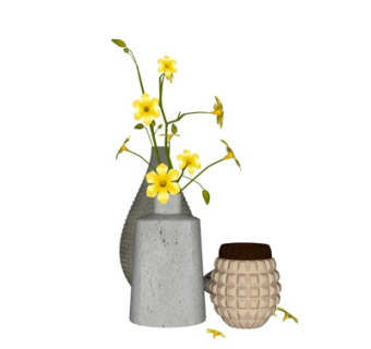 现代花瓶花卉su模型