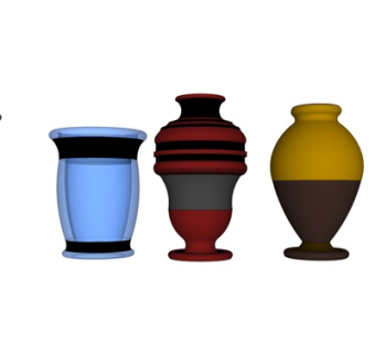 现代陶瓷瓷罐组合su模型