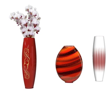 现代陶瓷花瓶插花su模型