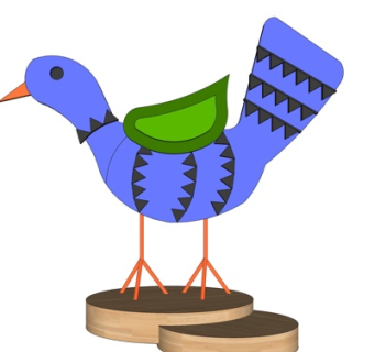 北欧原木小鸡摆件su模型