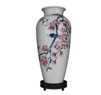 中式陶瓷花瓶su模型