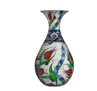 中式印花陶瓷花瓶su模型