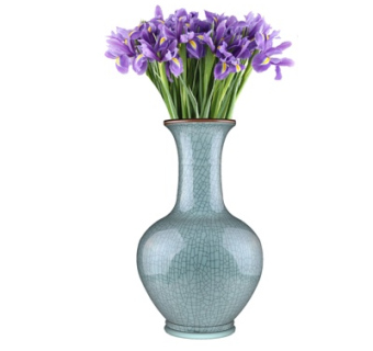 现代陶瓷花瓶插花su模型