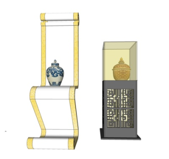 中式陶瓷摆件su模型