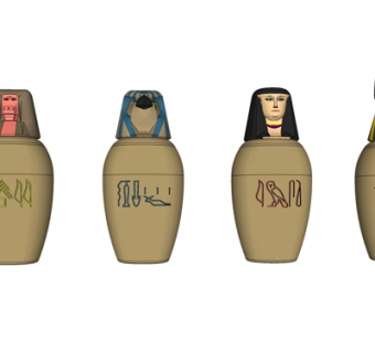 现代抽象陶瓷瓷罐su模型