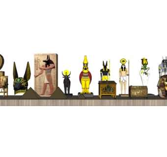 埃及法老建筑摆件su模型