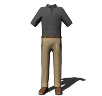 现代衣物su模型