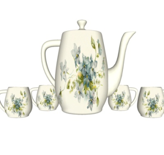 欧式茶具su模型