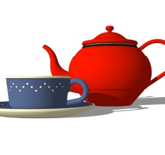 欧式茶具su模型