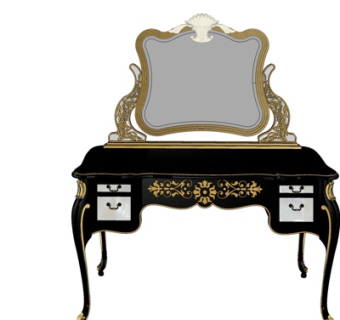 欧式化妆桌su模型