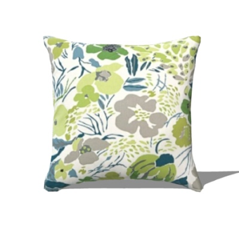 现代布艺印花抱枕su模型