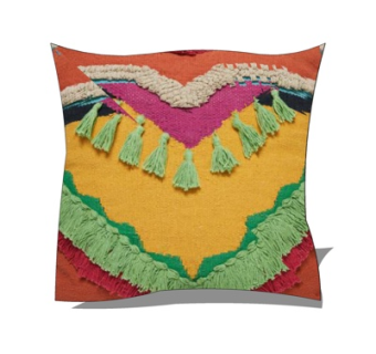 现代布艺印花抱枕su模型