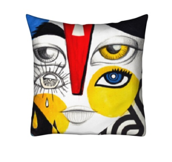 现代布艺眼睛抱枕su模型