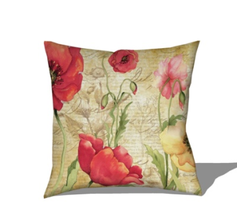 现代布艺印花抱枕su模型