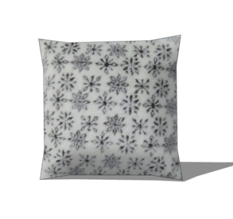 现代布艺印花抱枕su模型