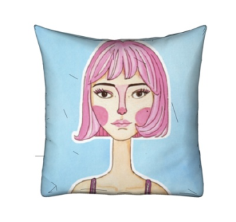 现代布艺少女抱枕su模型