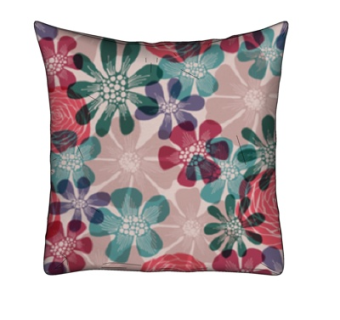 现代布艺印花抱枕su模型