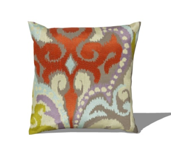 现代布艺印花抱枕su模型