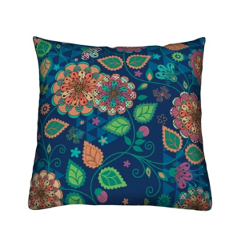 现代布艺印花抱枕su模型