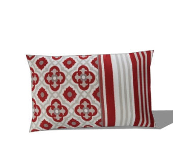 现代布艺几何抱枕su模型