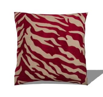 现代布艺印花抱枕su模型