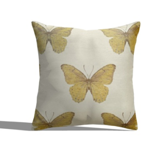 现代布艺蝴蝶抱枕su模型