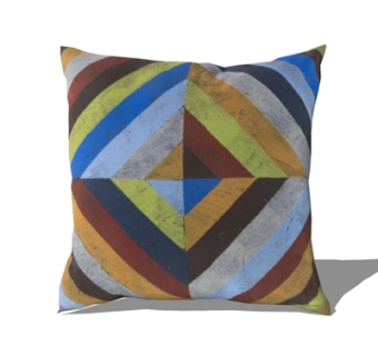 现代布艺几何抱枕su模型