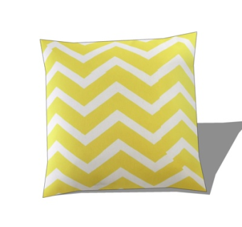 现代布艺波浪抱枕su模型