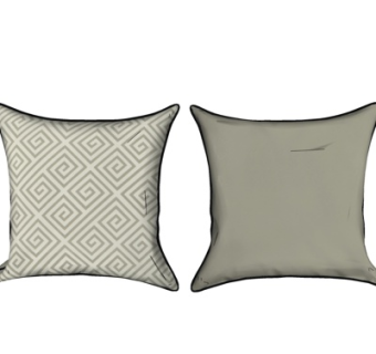 现代布艺抱枕组合su模型