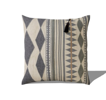 现代布艺几何抱枕su模型