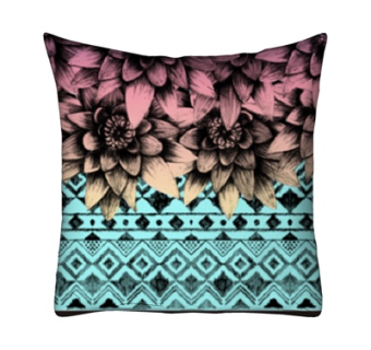 现代布艺印花抱枕su模型