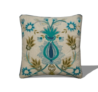 现代布艺印花抱枕su模型