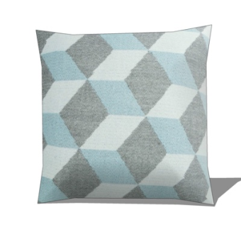 现代布艺几何抱枕su模型