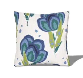 现代布艺印花抱枕su模型