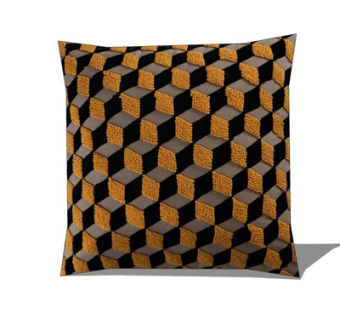 现代布艺几何抱枕su模型