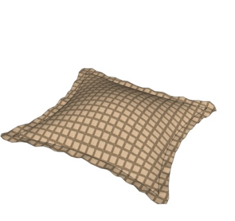 现代布艺网格抱枕su模型