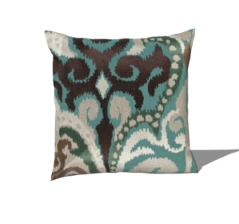 现代布艺印花抱枕su模型