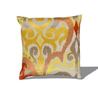 现代布艺印花抱枕su模型