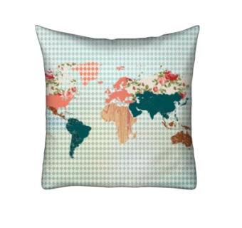 现代布艺印花抱枕su模型