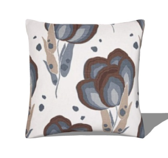 现代布艺印花抱枕su模型