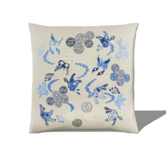 现代布艺蝴蝶抱枕su模型