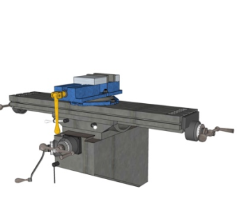 工业风机床su模型