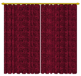 现代布艺窗帘su模型