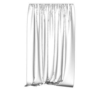 现代布艺窗帘su模型