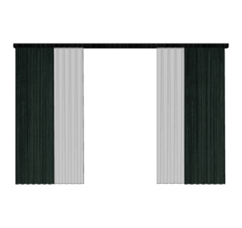 现代布艺窗帘su模型